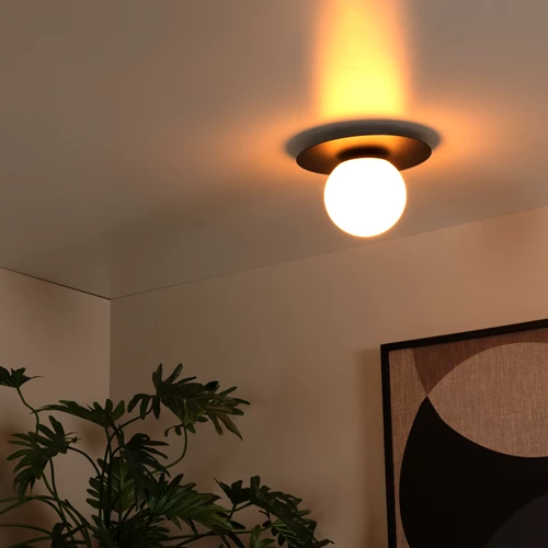 Lucide TRICIA - Plafonnier - Ø 25 cm - 1xE27 - Noir - ambiance 1